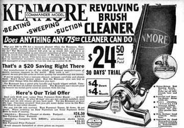 1932 ad for the Kenmore Vacuum Cleaner