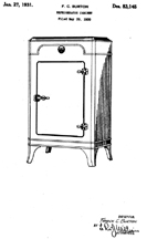 Majestic Refrigerator Design Patent  D-83,145