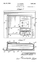 Howard Blood Design for a Cold Water Reservoir for the Norge Refrigerator, Patent No. 1,867,135