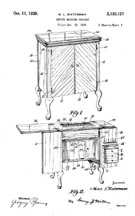 1938 Singer Cabinet Patent No. 2133127