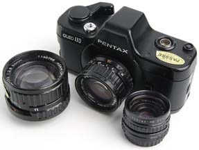 Pentax Auto 110 with lenses
