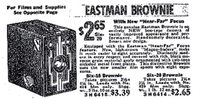1935 Sears Catalogue ad for a Kodak Brownie Box Camera