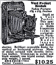 1930 Sears Catalogue Ad for the Kodak Vest Pocket Camera