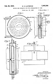 Ernest Lawrence Cylotron Patent 1948384