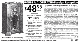 1935 Sears Catalogue Ad for the Silvertone M-1831  Radio