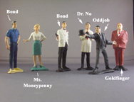 A.C. Gilbert Company James Bond Figurines, slot car scale