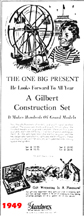1949 Advertisement for Erector sets as Christmas Gifts