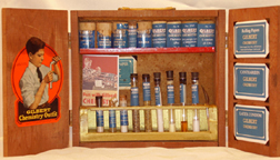 A.C. Gilbert Company Wooden 1920s Chemistry Set as restored