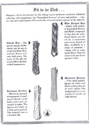 Guide to selecting Ties from the 1959 Esquire Guide to College Style