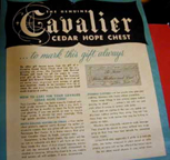  Cavalier Cedar Chest Presentation Plaque Description