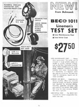 Ad for the BECO Model 1011 Telephone Lineman's Handset 