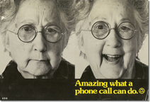 Telephone booth advertising card - what a phone call can do
