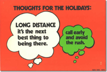 Telephone booth advertising card - thoughts for the holidays