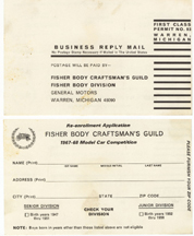 re-enrollment card for the Fisher Body Guild