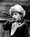 Child wearing a Davy Crockett Coonskin Cap