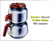 Buckeye Aluminum Duralux Coffee Maker as a premium for Raleigh Cigarettes