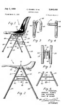 Eames Molded Fiberglass Nesting Chair Design Patent No. 2,893,469