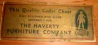  Early Cavalier Cedar Chest Label 