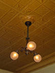 Tin ceiling and Lighting Fixture at Fanellis cafe NYC