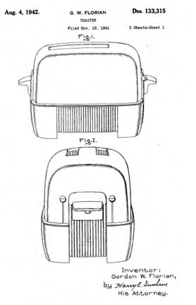 GE 149T77 Toaster Patent D133315