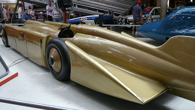 Tailfin of the Golden Arrow land Speed Car 