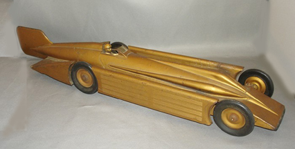 Model of the Golden Arrow land Speed Car, left side