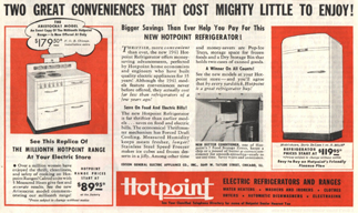 Advertisement for a 1940 Hotpoint Refrigerator
