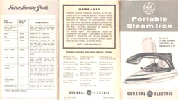  GE (F-29) Portable Steam Iron Instructions