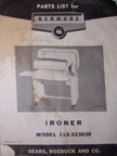  1952 Kenmore Ironer Parts List Cover 