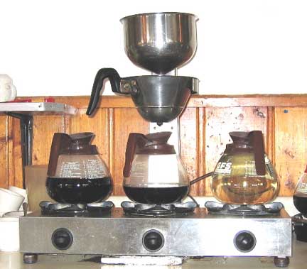 2 Mid Century Modern Chemex Pour Over Coffeemakers by Peter Schlumbohm &  Vintage Brass Warmers