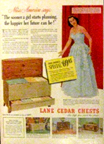 Lane Cedar Chest Adverisement from 1951 featuring Yolanda Betzbeze
