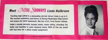 Miss Subways Advertising Card-Linda Heilbronn