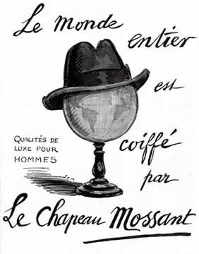 ad for Mossant Hats, 1925