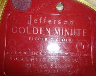 Jefferson Golden Minute Clock - Side