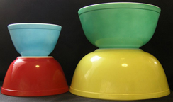 Group of Primary Color Pyrex Bowls