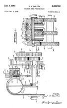 Reid Railton patent for a variable speed transmission No. 2,555,702