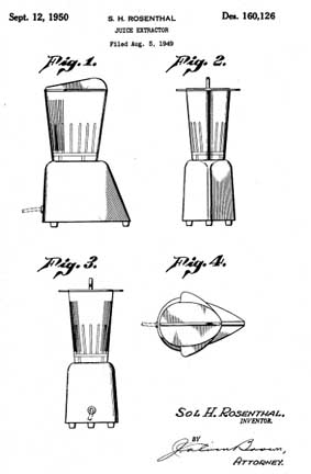 Hollywood Blender Design Patent D160126