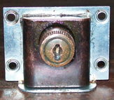 Scottys Cavalier Chest -- details of combination lock