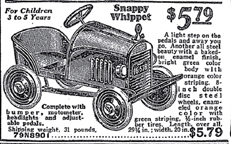 1936 Sears catalogue ad for a Whippet Pedal car