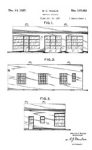 Teague Texaco Service Station Design Patent D-107,463