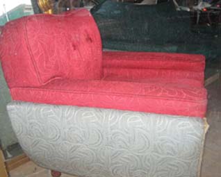 The Red Sculpted Pile Deco Chair, detail