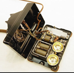 Western Electric Model 302 Telephone Case Open Showing mechanism