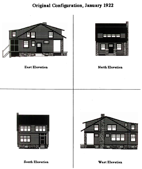 Elevations of the house in 1922