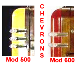 Chevrons on the Model 500 and the Model 600 Wurlitzer Jukebox