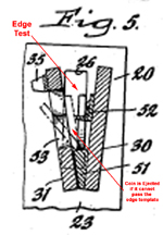 Coin Chute Patent No. 2,304,240 detail of edge template