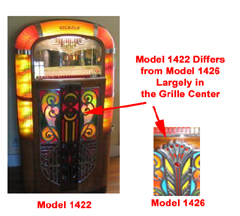Comparison of Rock-Ola Models 1422 and 1426