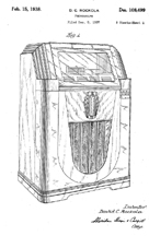 The Rock-Ola Monarch Jukebox Design patent D-108,494