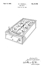 David Rockola Pinball Design Patent , No. D-87,759
