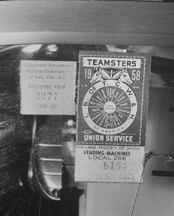 1958 Teamsters Sticker on a New York Jukebox