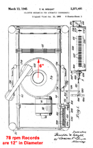 Jukebox Selector Patent Showing Tone Arm No. 2,371,491 